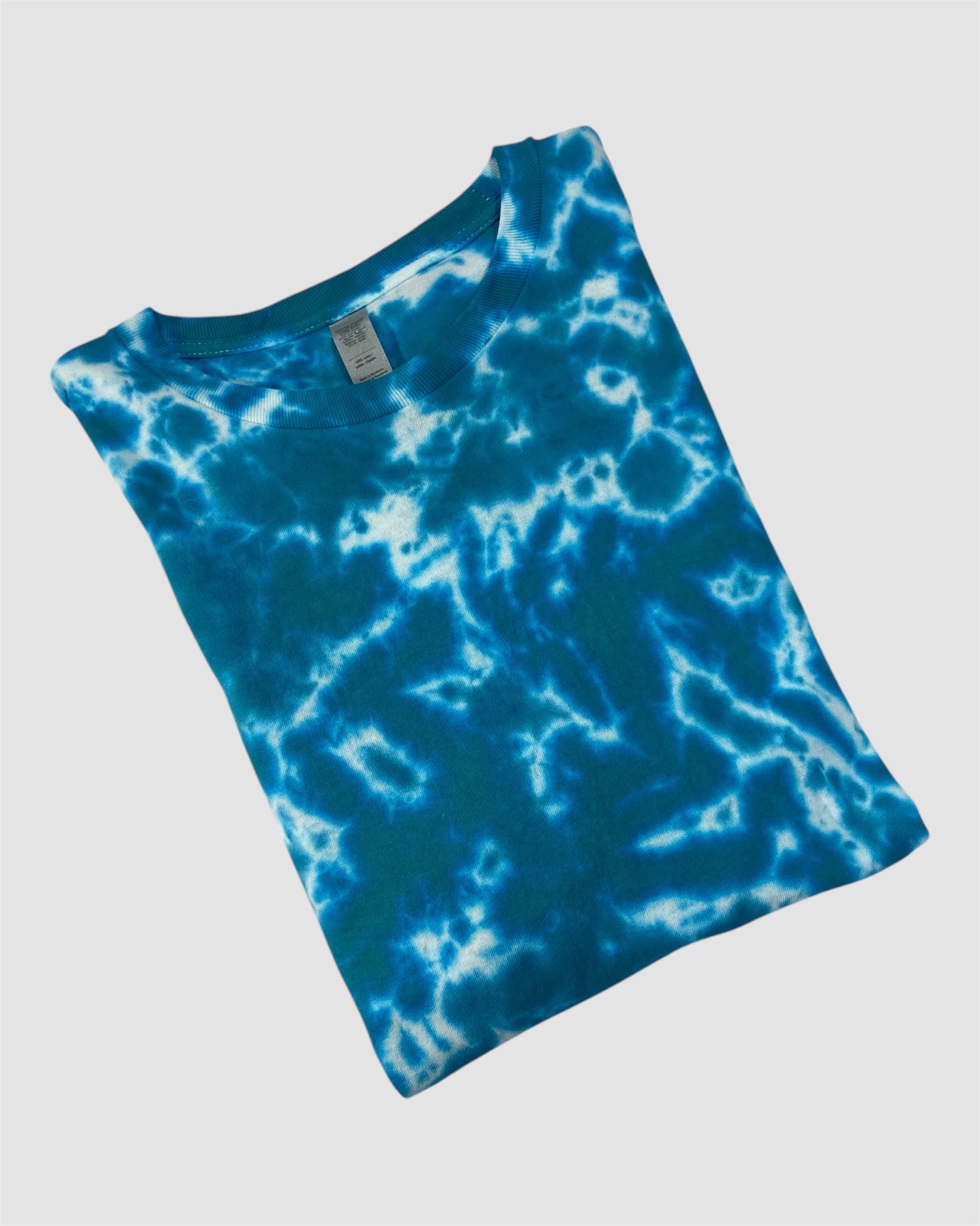 Blue Green and White Tie-Dye Long Sleeve Tee