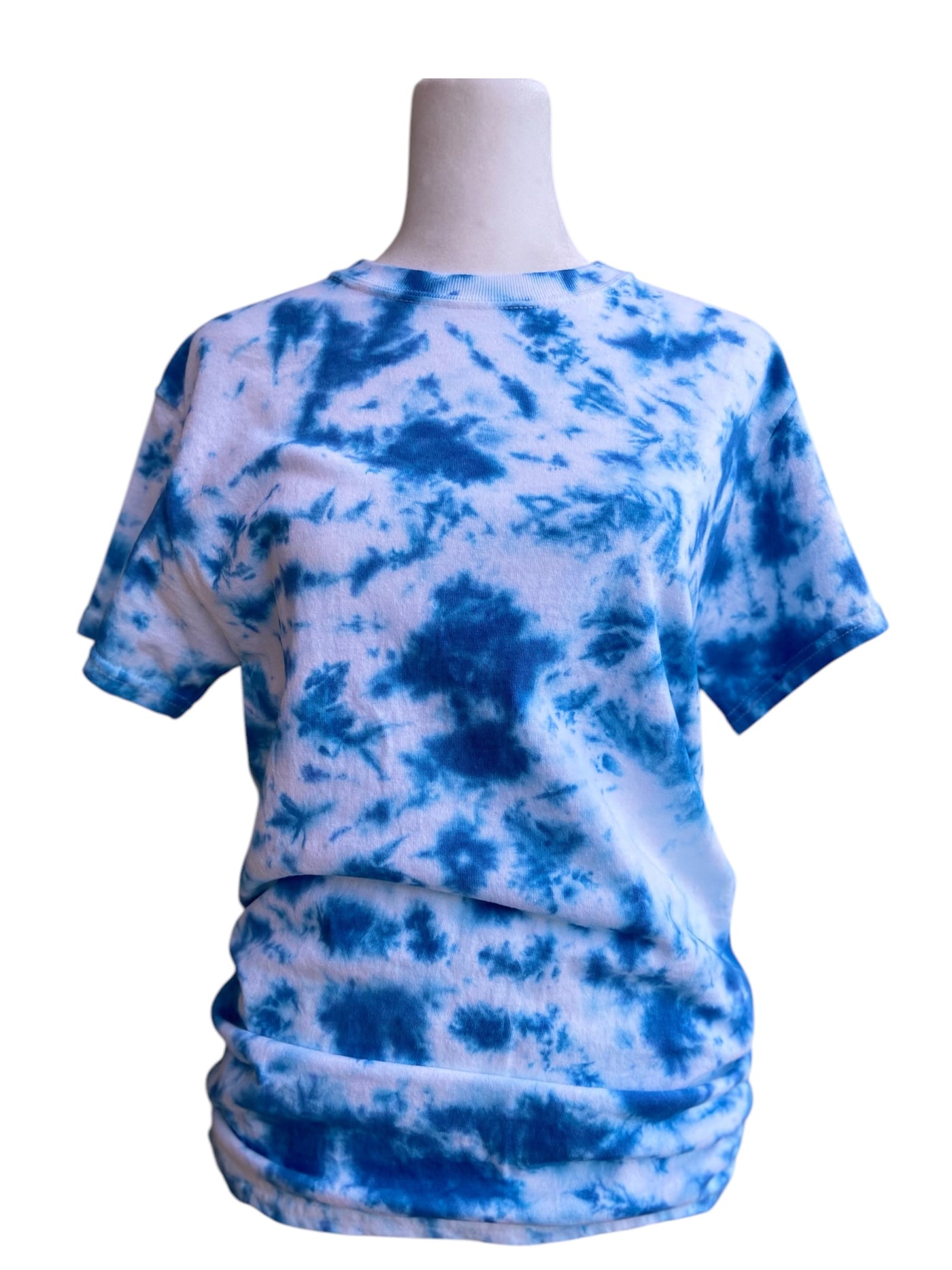 Blue and White Tie-Dye T-Shirt